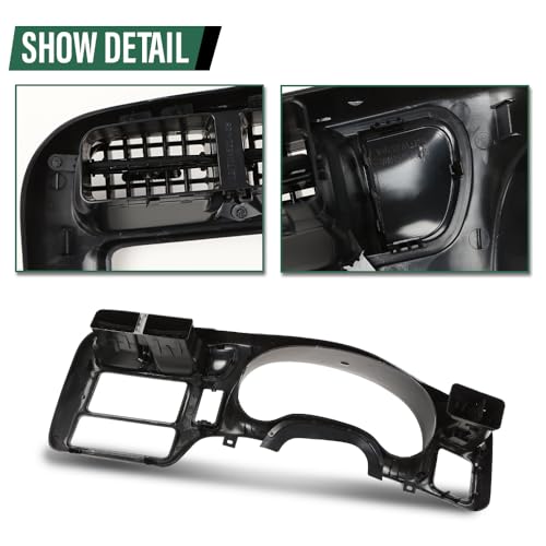GRAND ORANGE Dashboard Radio Bezel Dash Cover Compatible with Chevy Blazer S10 Gmc Jimmy Sonoma 1998-2004/ Fit For Vehicle With Double Din Radio Black - Thumbnail 7