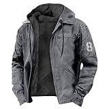 Generisch Leichter Warmer Outdoor Sportmantel für Wanderreisen lässige Fleecejacke als tägliche Streetwear mit bequemer Passform (Dark Gray, XXXXXL)