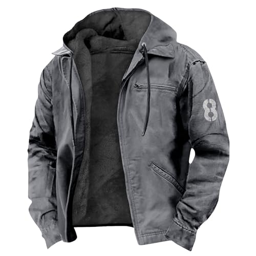 Image of Generisch Casual Fleece Jacket Lightweight Warm Outdoor Sports Coat for Hiking Travel Daily Streetwear Comfortable Fit, darkgray, L