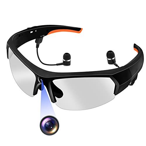 Yadayuki - Cámara espía HD 1080P gafas cámara oculta, cámara de vídeo de acción portátil para bicicleta y actividades al aire libre