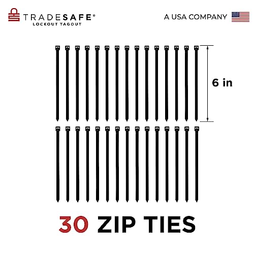 TRADESAFE Lockout Tagout Tags - 30 Danger Do Not Operate Tags with 30 Zip Ties, Premium 15 mil Vinyl