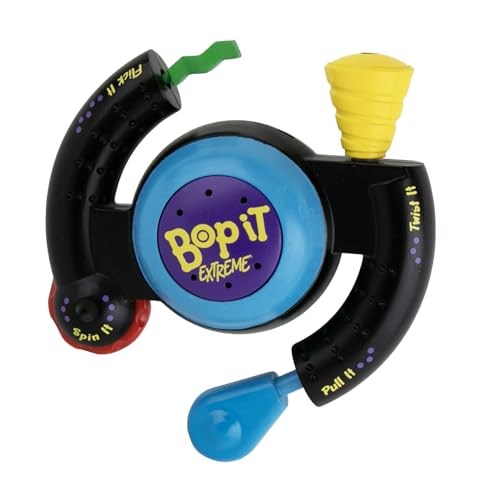 Compact Bop It Extreme - 4' (1 Pc.) - Fully Functional Palm-Sized Electronic Game - Perfect for Travel, Parties, Gifting & On-The-Go Fun