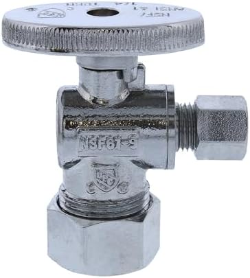 Jones Stephens S10317 5/8 OD X 1/4 OD CHR ANGLE 1/4 TURN SPLY STOP(LEAD FREE) - Chrome Plated