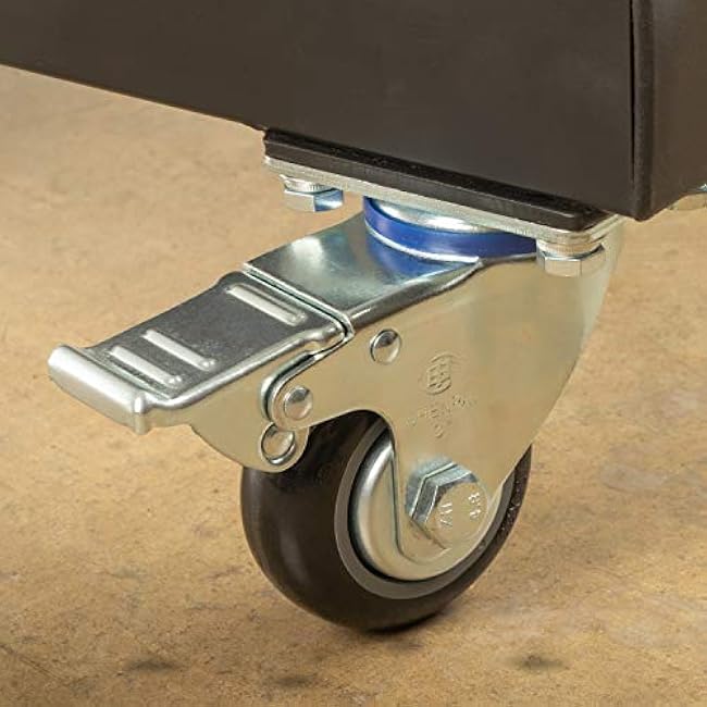 XMark Commercial Olympic Weight Plate Tree or Bumper Plate Tree, 750 lb Capacity, with Two Bar Holders and Transport Wheels