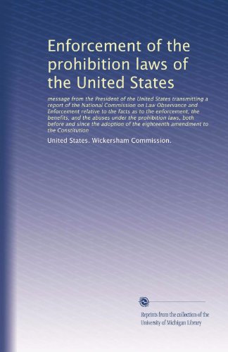 Enforcement of the prohibition laws of the United States