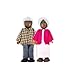 Hape African American Wooden Doll House Family| Dollhouse People Set of 6 Action Figure Set| Wire Adults: 4.3