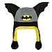DC Comics Boys' Little Batman 'Squeez and Flap' Fun Cold Weather Laplander Hat, black/grey/yellow Age 4-18