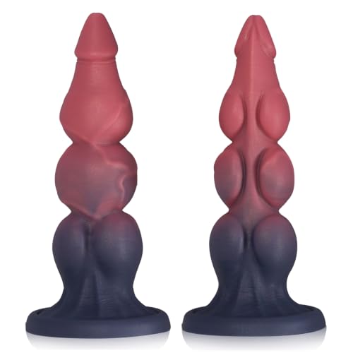 Huge 9.05 Inch Thick Fantasy Knots Silicone Dildo Anal Beads Butt Plugs - Image 3