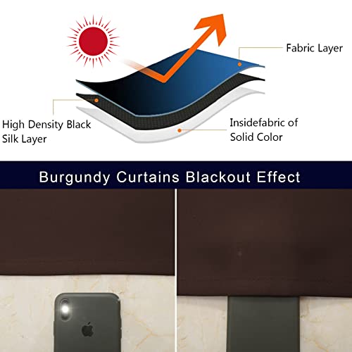 Image of IVAZA Living Room Bedroom Room Darkening Thermal Insulated Polyester Solid Blackout Curtain Noise Reducation Door Curtain 7 feet Set of 2(Coffee)