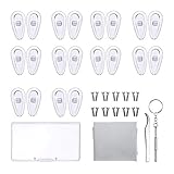 Im Paket enthält: 10 Paare von Schraub-Airbag Nasenpads und 10 Paare von kleinen Schrauben, ein Mikro Schraubenzieher, ein Spiegeltuch und eine Pinzette.