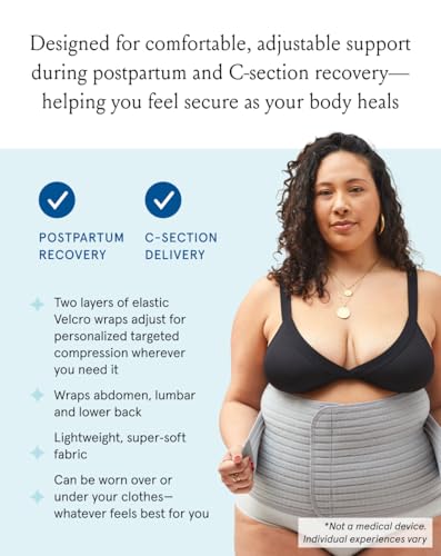 Bodily Belly Band, Essential Postpartum & C-Section Abdominal Support, Adjustable, Compression Wrap Post Pregnancy, Relief for Back & Belly, One Size2
