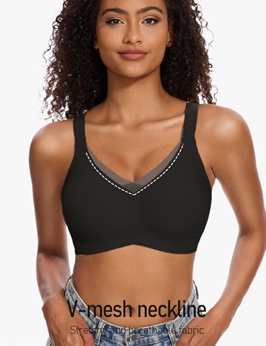Image of GXOULRRA V Lace Wireless Jelly Bra Seamless Push Up Bras for Women No Underwire Full Coverage Comfortable Sleep Bralette