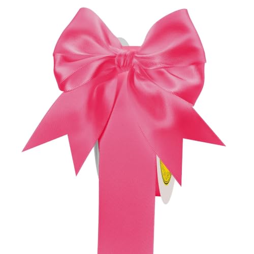 Image of Hot Pink Satin Ribbon 1-1 /2 inch X 50 Yards Polyester Ribbon for Gift Wrapping Very Suitable for Weddings Party Hair Bow Invitation Decorations and More