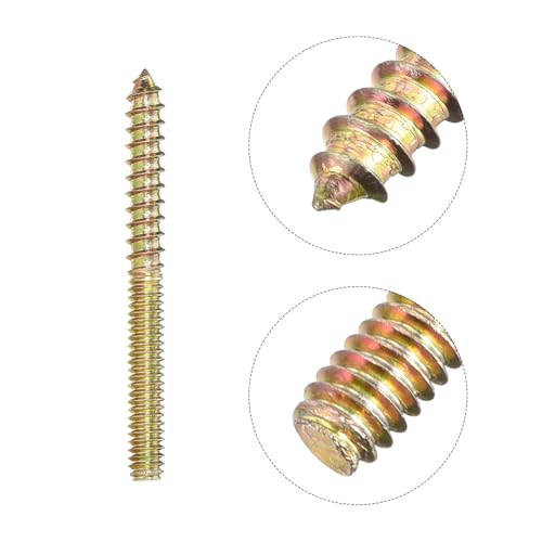 Image of uxcell 1 /4-20x2-1 /2 Hanger Bolts, 8pcs Double Ended Screws Wood Dowel Screws for Furniture