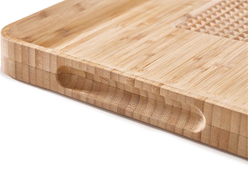 Joseph Joseph Cut & Carve Non-Slip, Multi-Function, Double-Sided Chopping Board for Food Preparation and Carving, Bamboo wood, Large - Image 3