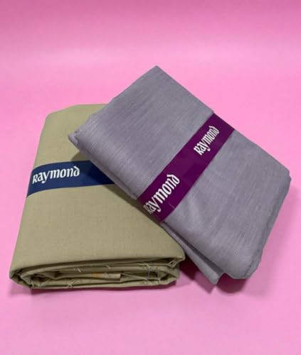 Image of Raymond Makers Men's Shirt & Trouser Fabric Combo with Premium Gift Box | Solid Shirt Fabric with Formal Trouser Fabric | Unstitched Dress Material for Office & Formal Wear