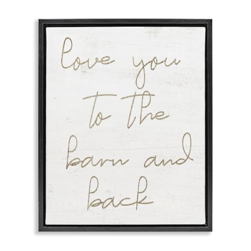 Barn and Back Romance Phrase, 16 x 20 Inch Canvas in Floater Frame