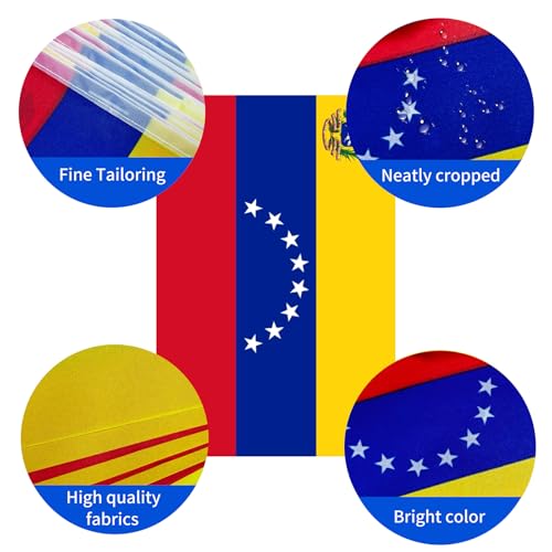 Image of AhfuLife 30 Pcs Venezuela String Flags for Independence Day Decorations, Small Venezuelan Flag Bunting Banner - Double Sided for National Day Festival Party Decorations (5.5x8.3 Inch-33 Ft)