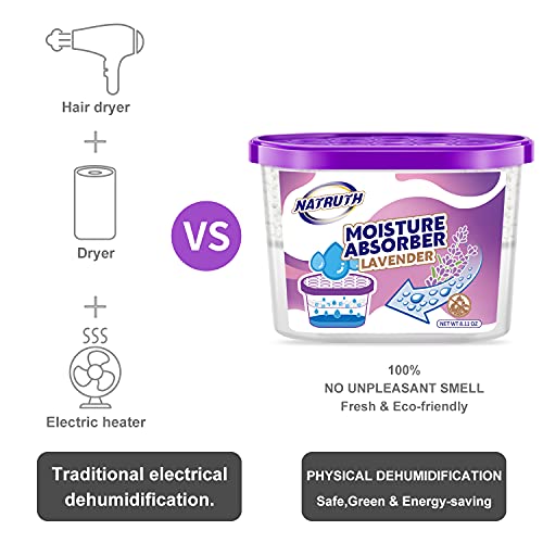 NATRUTH Moisture Absorbers with Lavender Scent,9-Pack Portable Closet Dehumidifier, Odor Eliminator Absorber Bucket, Unscented Humidity Absorber,Cleaner Air Dehumidifier for Closet,Bathrooms by NATRUTH - Used condition - Image 3