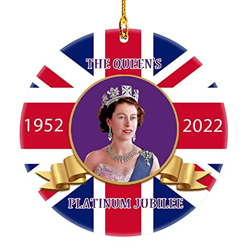 herommy Colgante del de Platino de la Isabel II | 2022 Queen's Platinum Jubilee Her Majesty Memorial Colgante Accesorios - Decoración de Recuerdo de Fiesta para el Recuerdo conmemorativo Cover