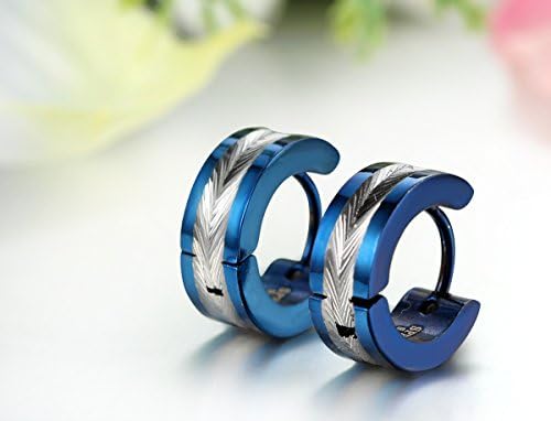 JewelryWe Classic Small Hoops Stainless Steel Two Tone Huggie Hoop Stud Earrings for Men Women
