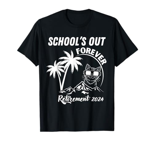 Summer break Retro School's Out Forever Retirement 2024 T-Shirt