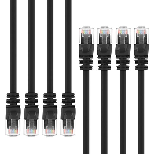 GearIt 8�{�Z�b�g, Cat5e ���� LAN�P�[�u��/�C�[�T�l�b�g�p�b�`�P�[�u�� 7.6m 25 Feet - Snagless RJ45 Computer LAN Network Cord, �u���b�N - Compatible with 8 Po
