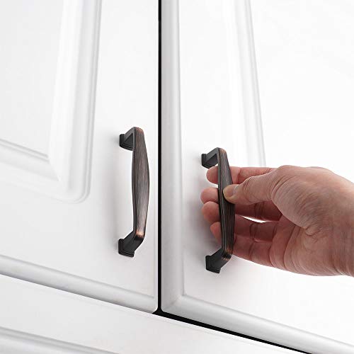 Koofizo Square Foot Cabinet Arch Pull - Oil Rubbed Bronze Furniture Handle, 3.8 Inch/96mm Screw Spacing, 10-Pack for Kitchen Cupboard Door, Bedroom Dresser Drawer, Bathroom Furniture Hardware