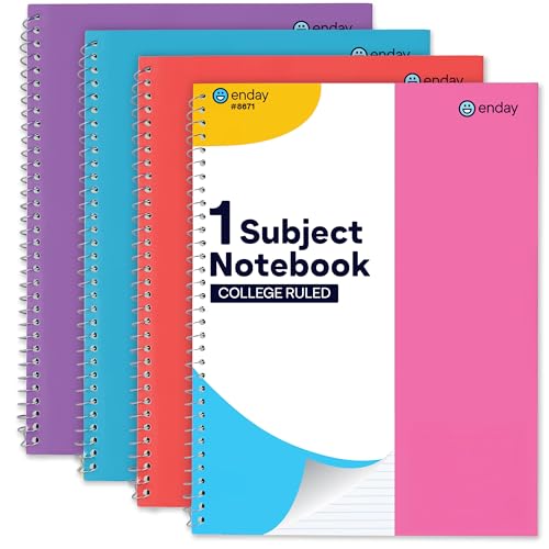 Carnets à spirales lignés Enday pour cahier d'école et bloc-notes de bureau