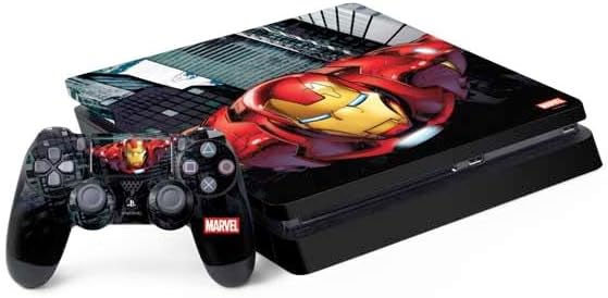 Skinit Decal Gaming Skin Compatible with PS4 Slim Bundle - Officially Licensed Marvel Tony Stark Iron Man Design