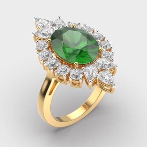 Bague grenat vert moissanite argent 925 - Bijou de luxe multiforme - 2