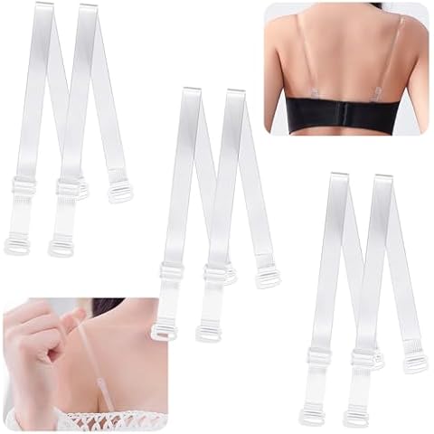 Woleeup Adjustable Clear Bra Straps Set Cover