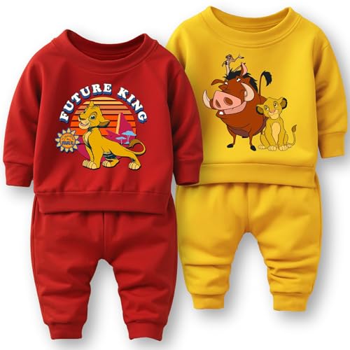 Image of Minicult Kids Cotton Co-ords Full Sleeve Sweatshirt and Pant Set with Character Print