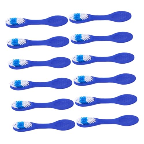 Mikikit Cepillo De Portátil De Prisión Minicepillos Manuales De Mango Corto De Un Solo Uso Para Con Cabezal Mini De Nailon Azul 12 Unidades