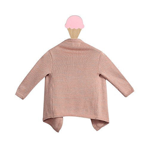Girls Draped Knit Cardigan, Pink- 2-4 Years3