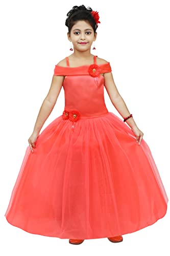 Image of Chandrika Kids Floral Applique Festive Gown Dress for Girls.