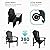 THOEOE Stackable Adirondack Chair Set of 4, HDPE All-Weather Adirondack Chairs - Durable and Space Saving, Plastic Outdoor Fire Pit Chairs with Cup Holder,Black