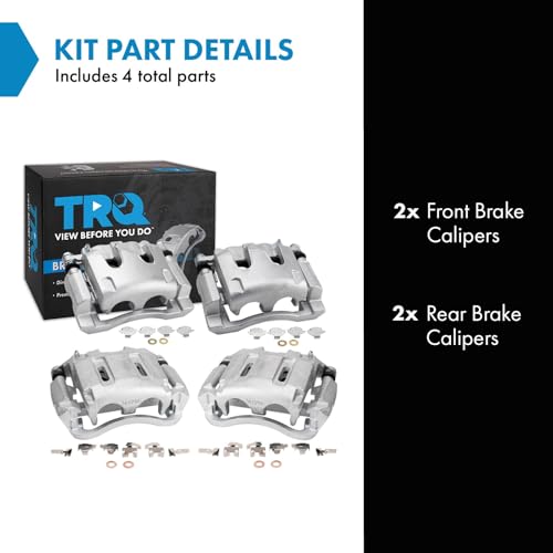 Image of TRQ Brake Caliper Set Compatible with 2005-2012 Ford F-350 Super Duty 2011-2012 F-450 Super Duty