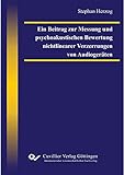 Ein Beitrag zur Messung und psychoakustischen Bewertung nichtlinearer Verzerrungen von Audiogeräten