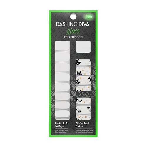 Dashing Diva Gloss Nail Strips - Candy Claws | UV Free, Chip Resistant, Long Lasting Gel Nail Stickers | Contains 32 Nail Wraps, 1 Prep Pad, 1 Nail File