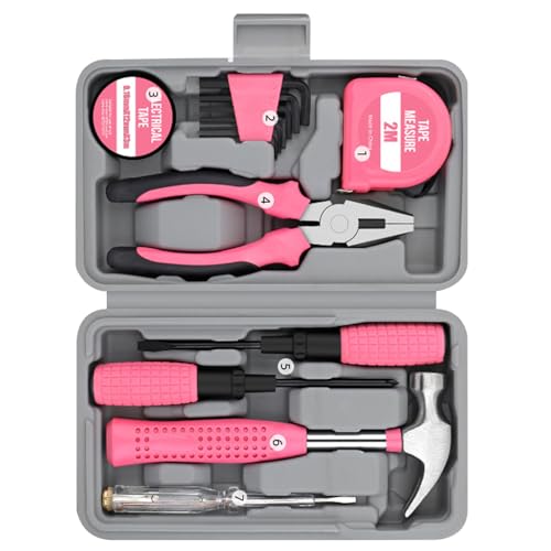 Kit de herramientas de 13 PCS, kit de herramientas de acero al carbono para el hogar, kit de herramientas pequeñas de bricolaje con martillo de llave de destornillador y más, herramientas de esenci