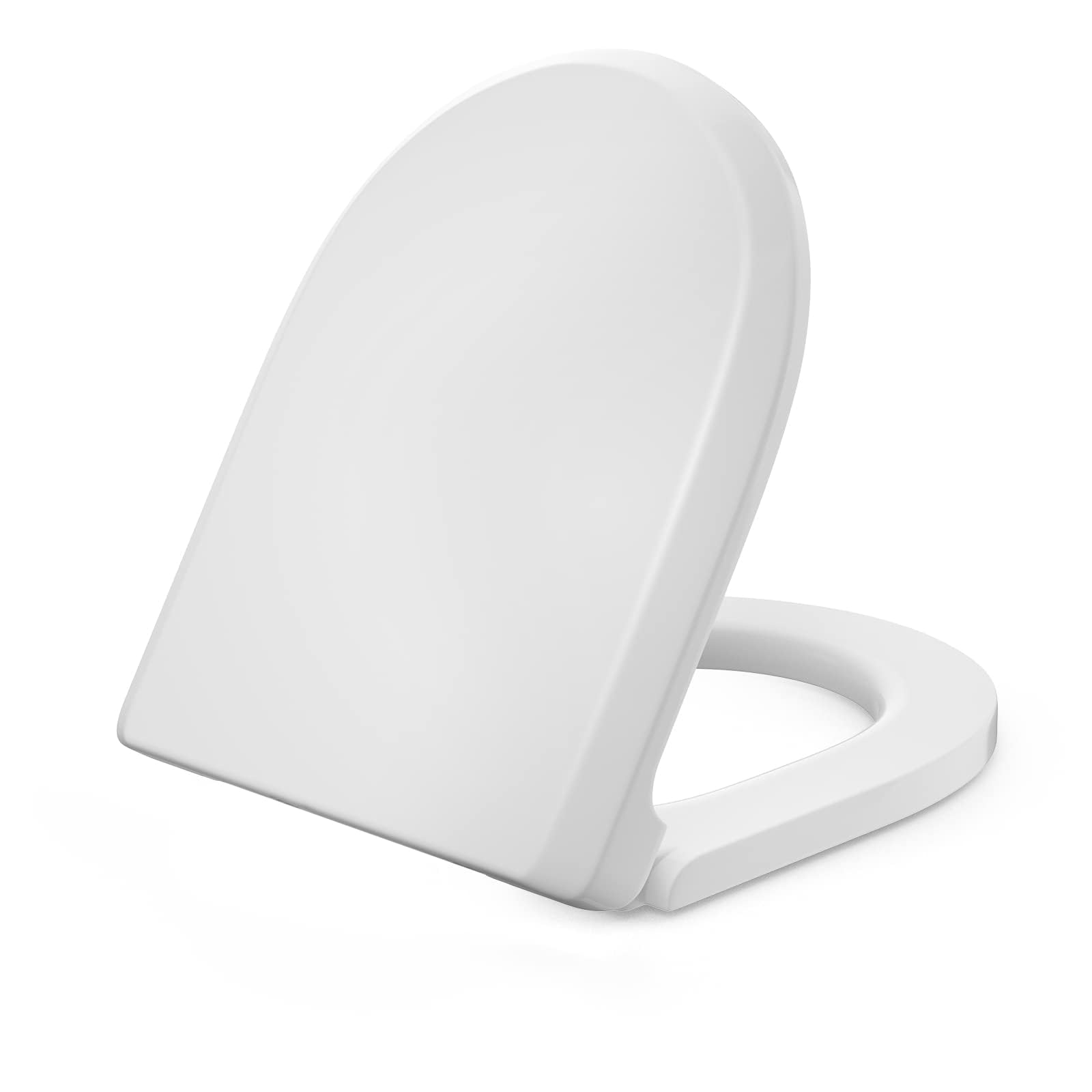 Soft Close d-Shaped White Toilet seat with Quick Release, Adjustable Hinges, Fixing, Close, Shaped, Quick, Release, seat, Toilet, White, Soft, Lightweight, Durable