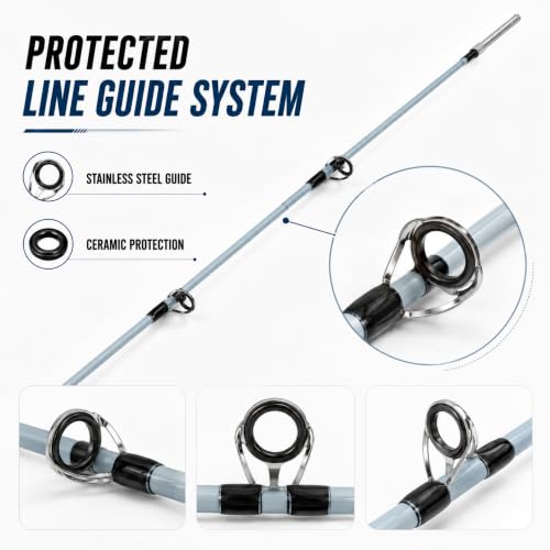 Image of HELLARO Kingfisher Super Solid Glass Fiber Unbreakable Spinning Fishing Rod (8FT)