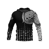 PLAYBOYSJ Sweats À Capuche De Tatouage Maçonnique Personnalisés Pour Hommes, Sweat-shirt De Rue À Manches Longues Imprimé En 3D Avec Poche, Chemises De Franc-maçonnerie À Col Rond À Manches Courtes
