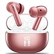 Aoslen Kabellose Kopfhörer, Bluetooth 5.3 In-Ear-Kopfhörer mit tiefem Bass, HiFi-Stereo und 4 ENC-Mikrofon, mit 42 Stunden Spielzeit mit LED-Anzeige–Rose