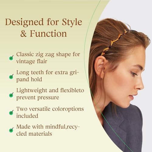 Image of 3PCS Metal Hair Bands, Spring Wavy Hair Hoop Unisex Black Wavy Headband Slicked Back Headband Non Slip Sports Hairband for Women Men