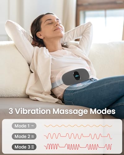 Image of iDOO Period Heating Pad for Cramps, FSA Eligible Item, Menstrual Travel Heated Pad with 3 Heat Levels and 3 Massage Modes, Portable Cordless Heating Pad, Gifts for Girlfriend Mom Wife Women,(Black)
