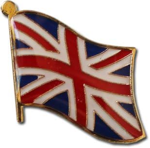 United Kingdom Flag Die-struck Metal Single Lapel Pin with Butterfly Clasp Closure