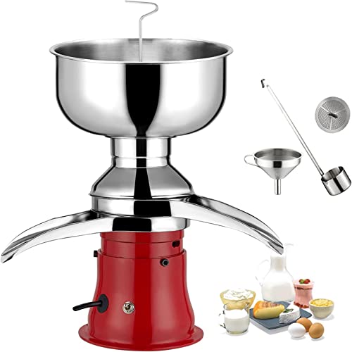 Separador centrífugo de Leche eléctrico – Separador de batido de Mantequilla de Crema de Acero Inoxidable Ajustable para Leche de Oveja, Leche de Cabra u Otros lácteos, 8000-10000R/MIN