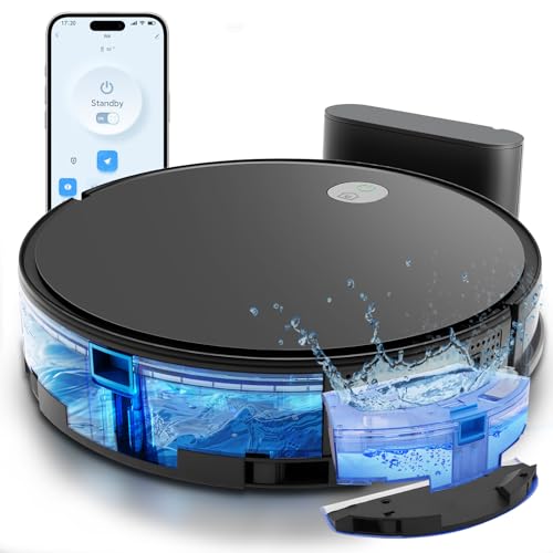 La mejor comparación de Aspiradora Robot Koblenz disponible en línea. 47 Robot Aspiradora, Aspiradora Robot y Trapeador con Tanque de Agua, Barredora Robot con Succión de 3000Pa, Cepillo Giratorio Flotante, Carga Automática, Apto para...